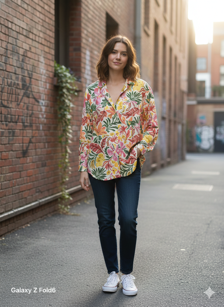Floral Over Size Shirt
