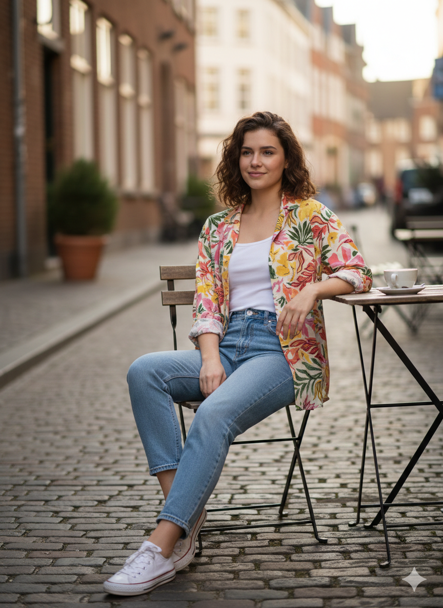 Floral Over Size Shirt