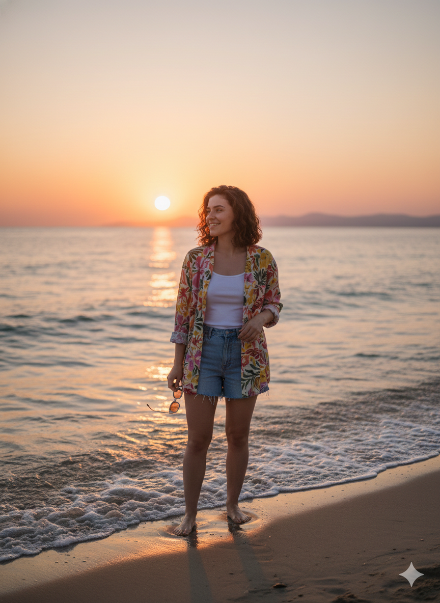 Floral Over Size Shirt