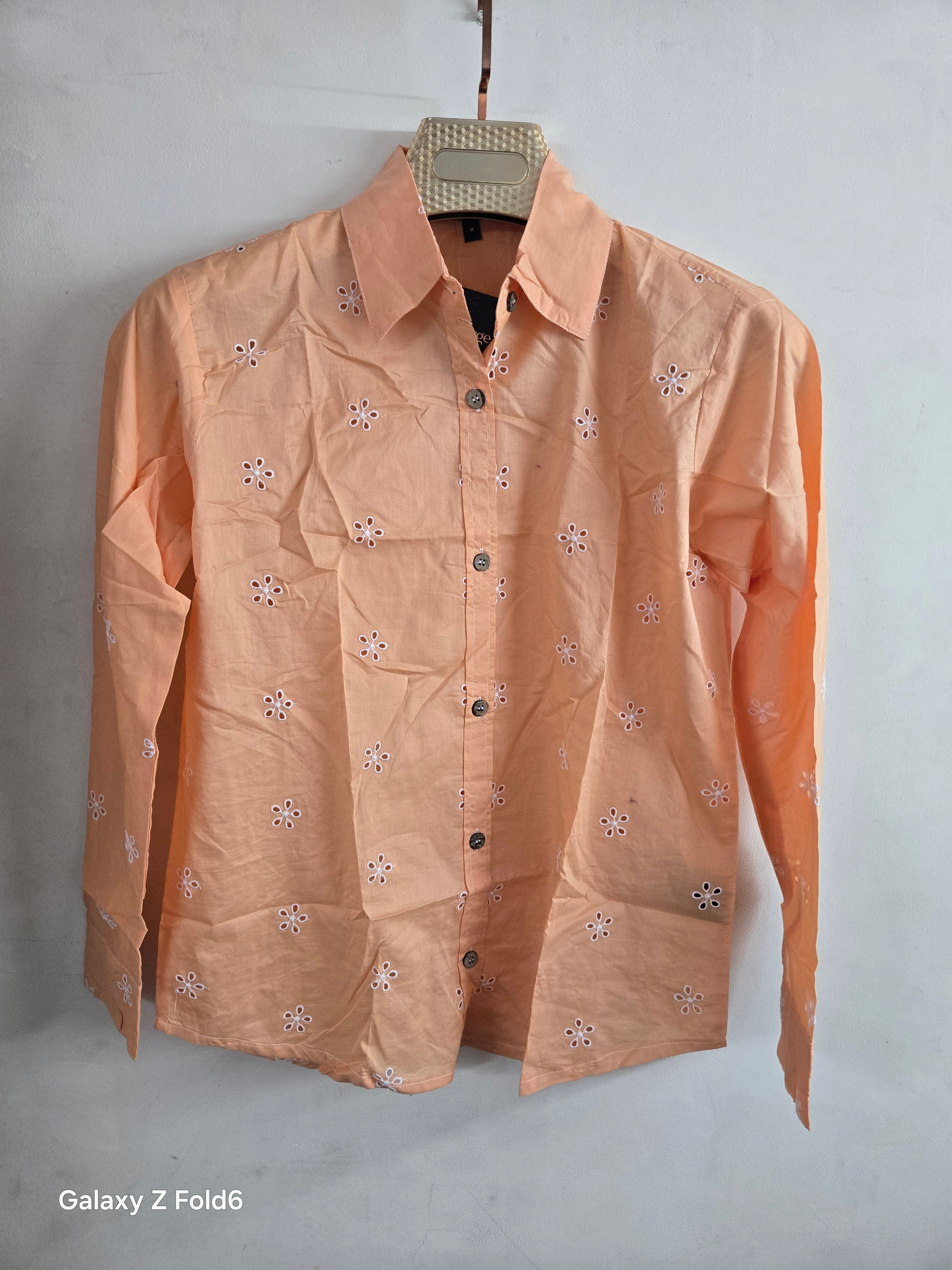 Soft Peach Embroidered Shirt