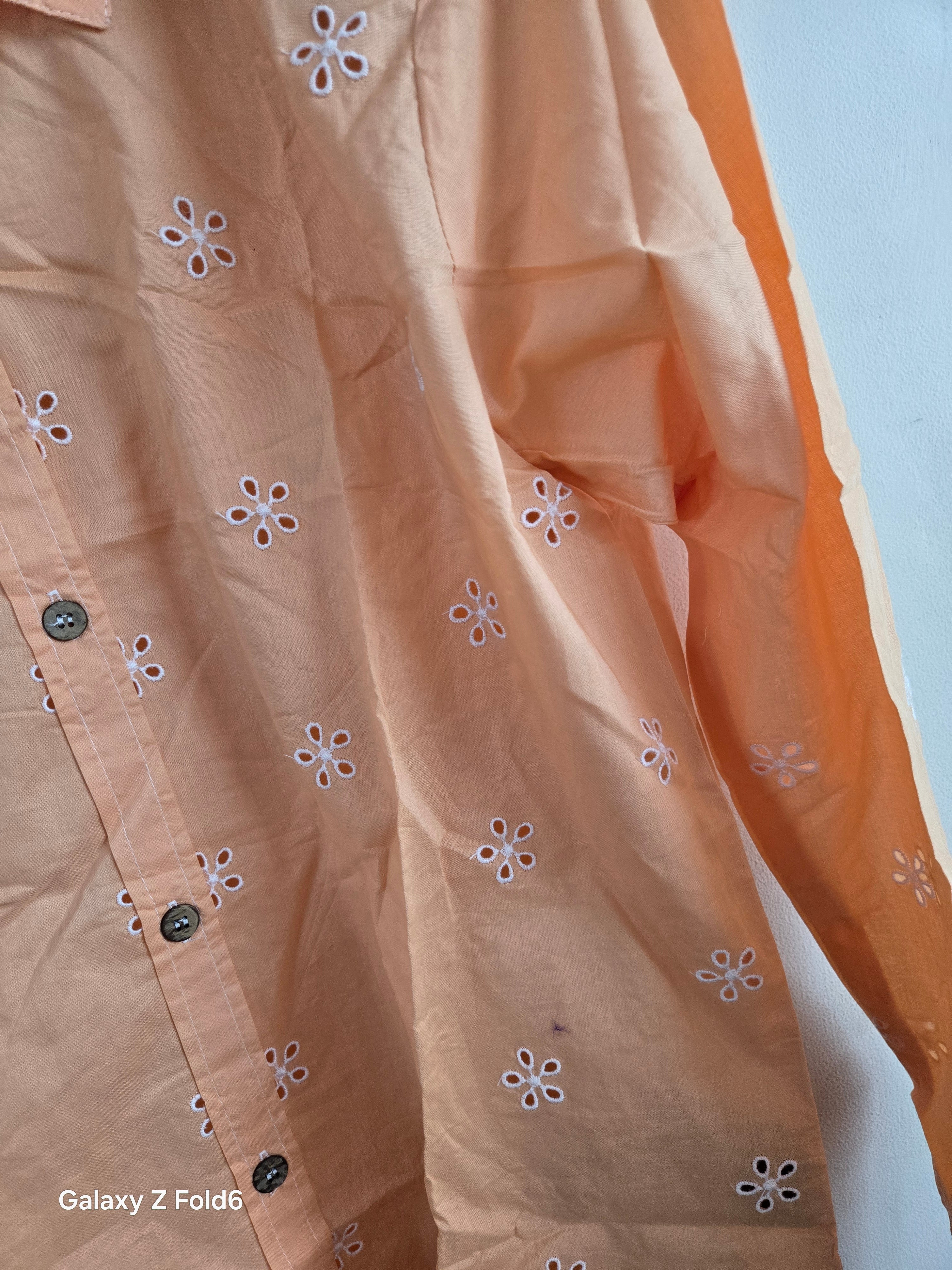 Soft Peach Embroidered Shirt