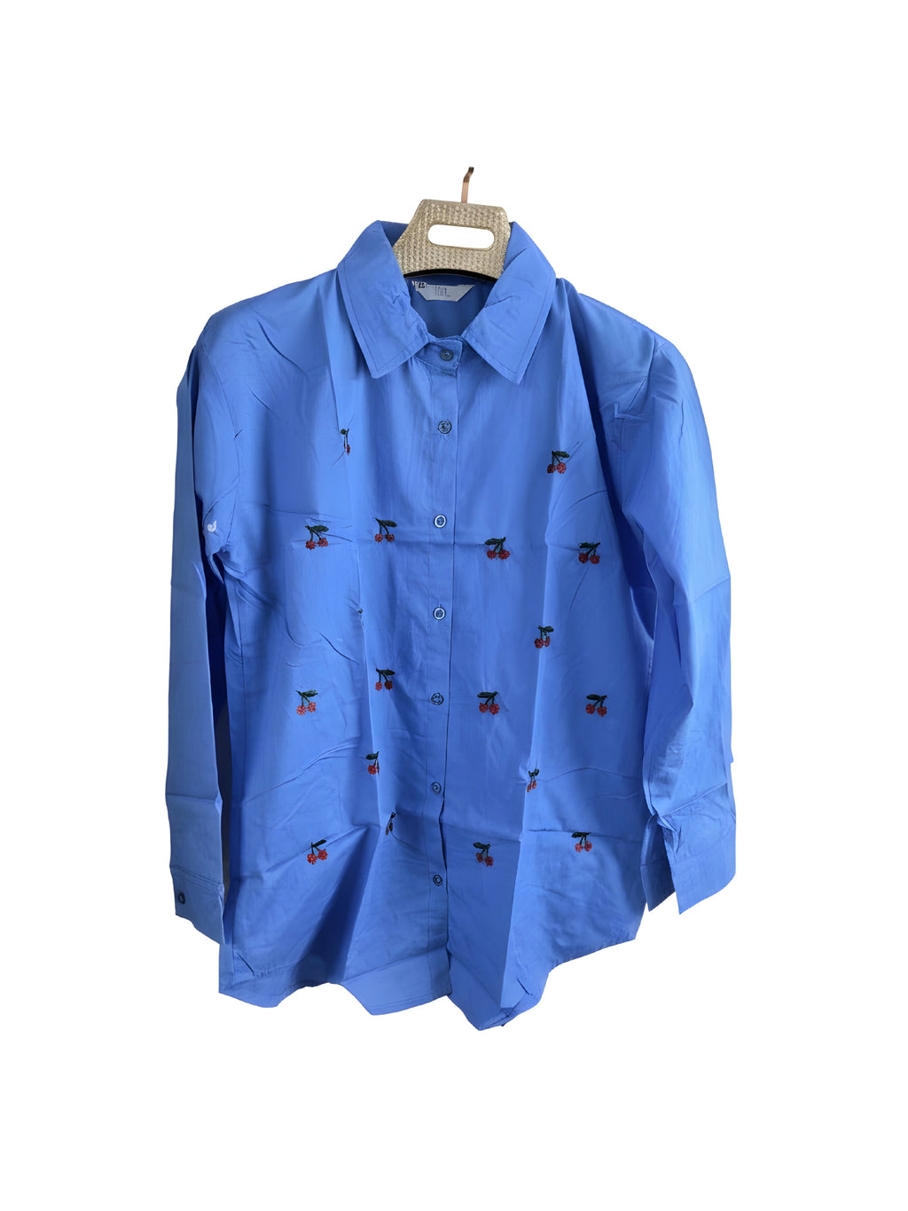Cherry Embroidered Cotton Shirt