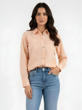 Soft Peach Embroidered Shirt