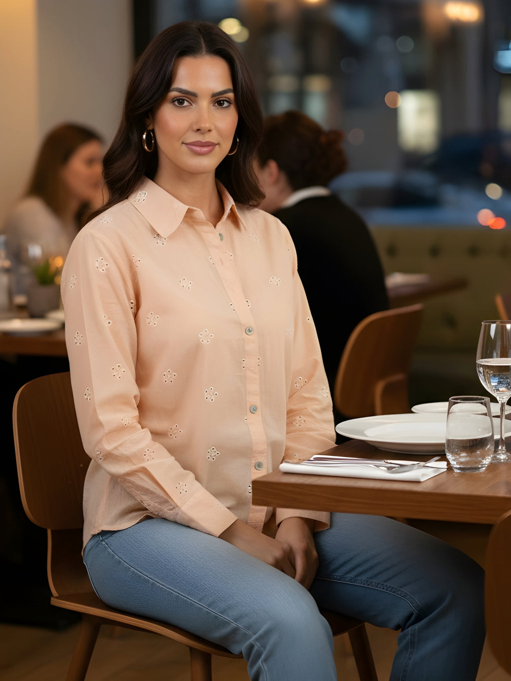 Soft Peach Embroidered Shirt
