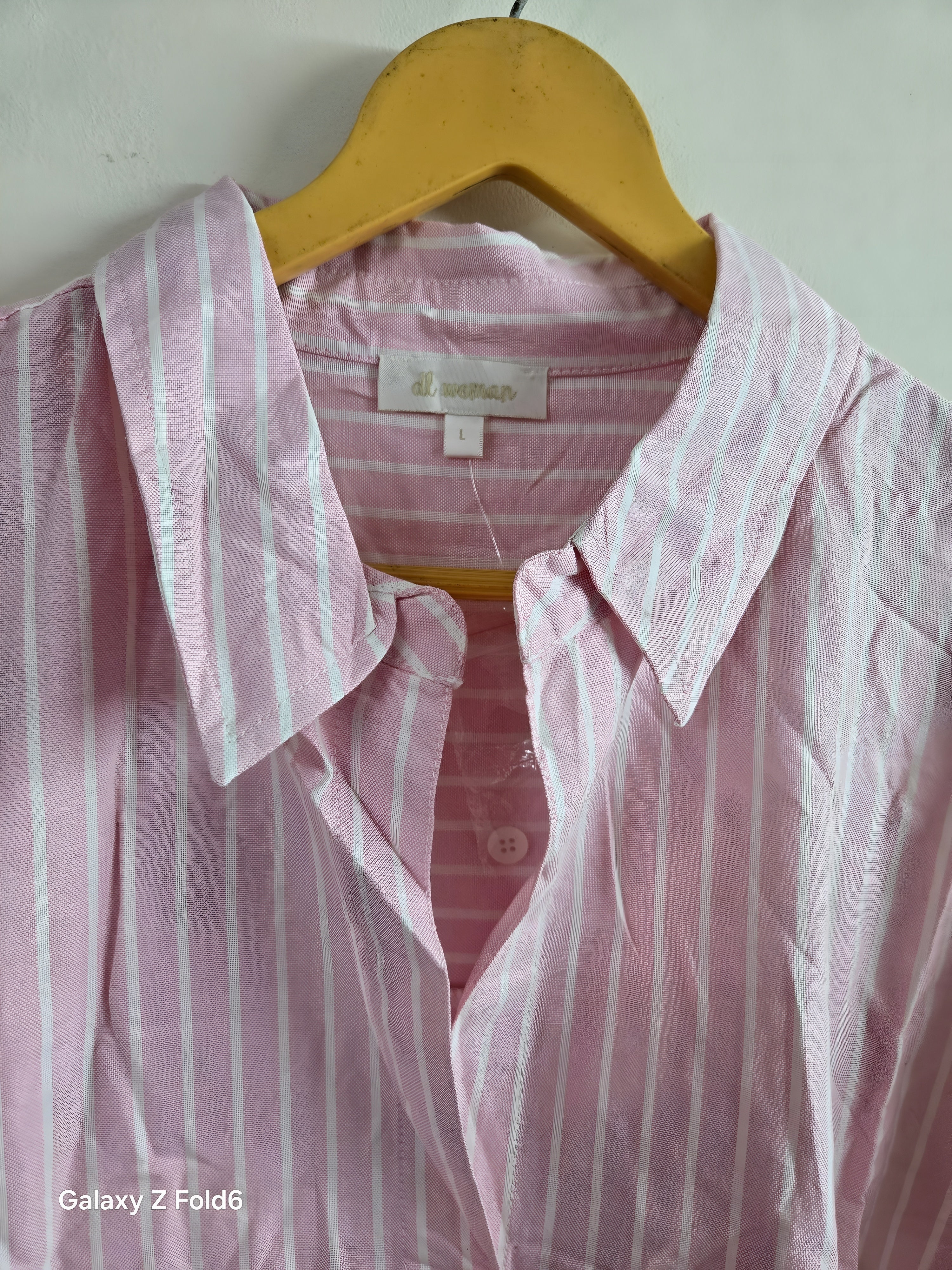 Soft Pink Linen Striped Button-Down Shirt